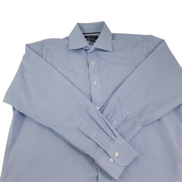 Lauren Ralph Lauren Men's Classic Fit Stretch Non-Iron Blue Dress Shirt - Sz 16 - Picture 1 of 16